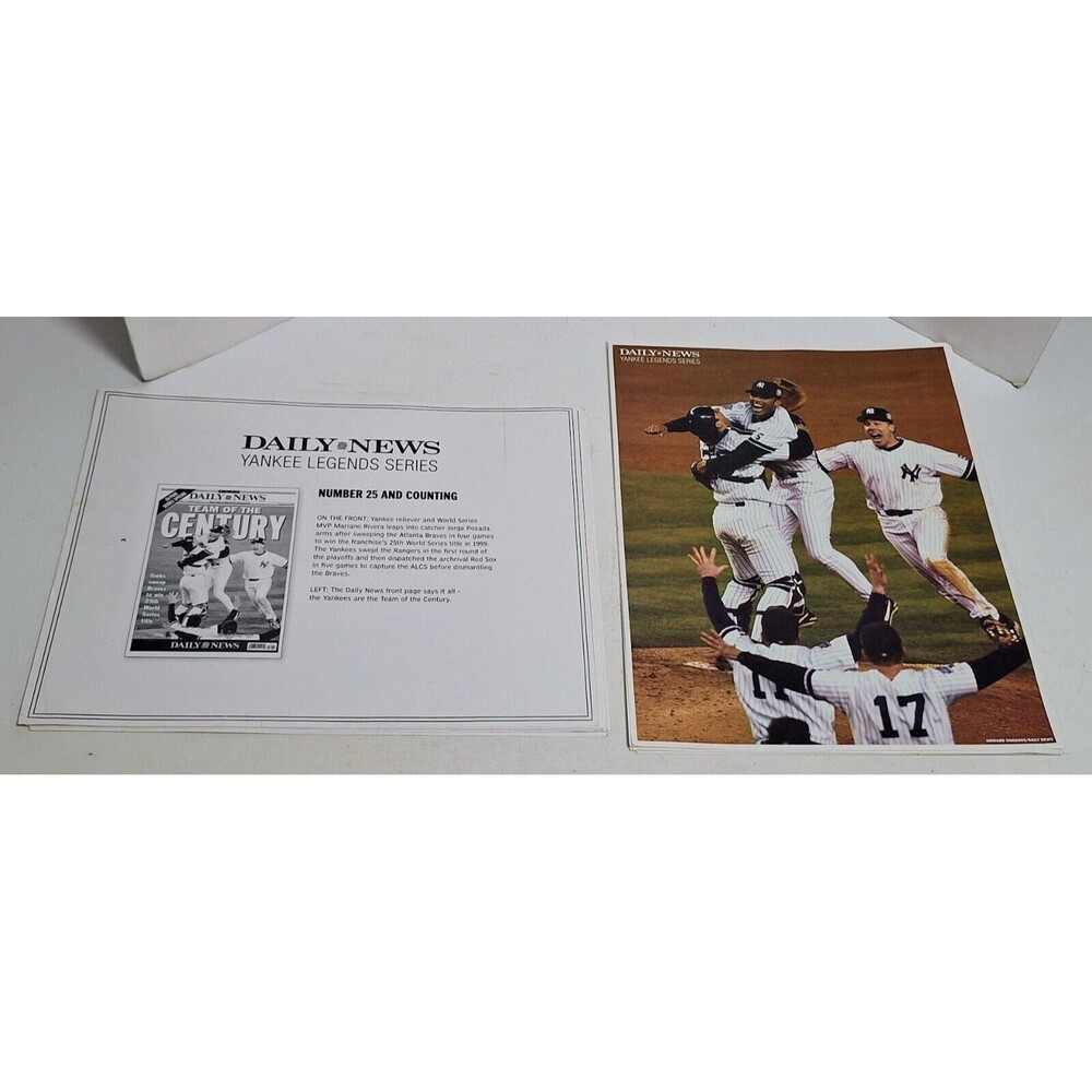 NEW YORK DAILY NEWS SET OF 2 COMPLETE YANKEES LEGENDS SERIES PHOTOS 8.5” x 11”